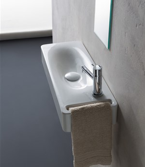 Sgabello bagno PB4002 di colata minerale - bianco opaco