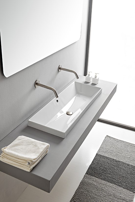 Lavabo incasso 100 x 36 Cm