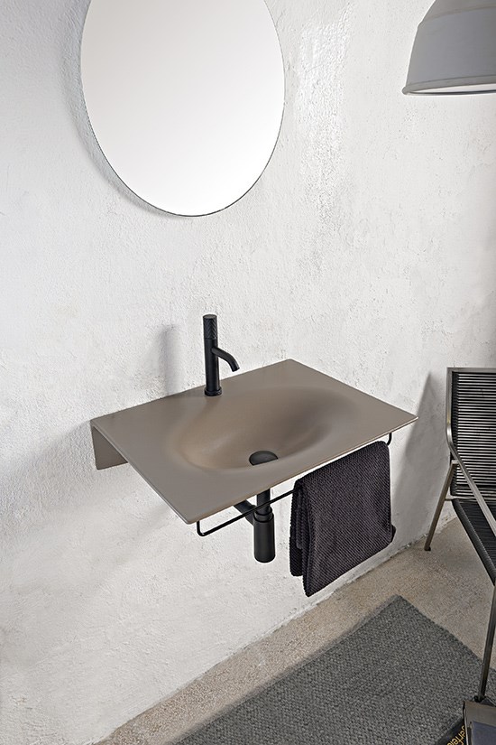 lavandino bagno sospeso con portasciugamani 60 cm