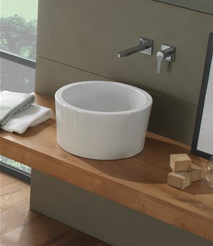 Lavabo d'appoggio in ceramica