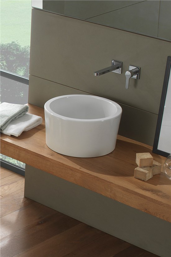 Lavabo d'appoggio in ceramica