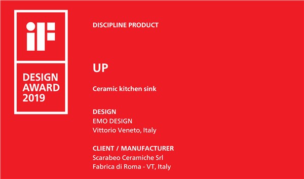 IF Design Award premia UP lavello da cucina di Scarabeo